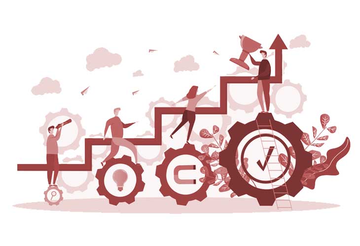seo-for-ecommerce graphic with cogs increasing